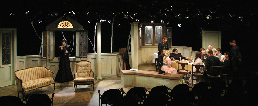 Masha in contemplation-Theatre Fairfleld's THREE SISTERS 