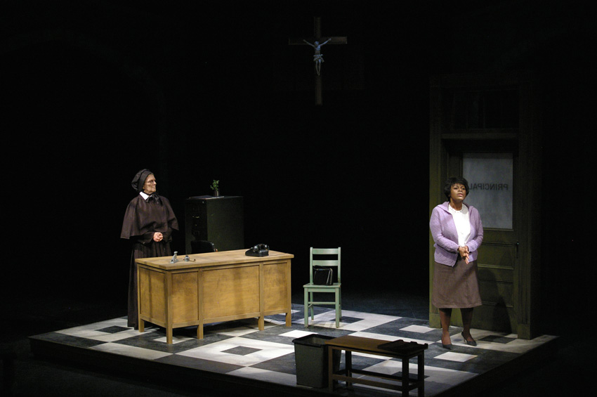 Mrs. Muller and Sister Aloysius wrestling with ideas in DOUBT at Portland Stage Company 