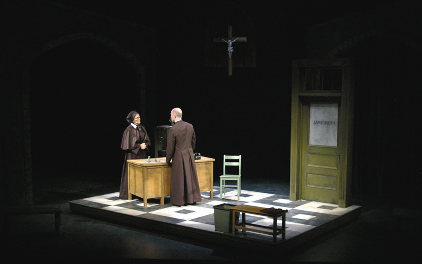 Father Flynn in confrontation with Sister Aloysius in DOUBT at Portland Stage Company 
