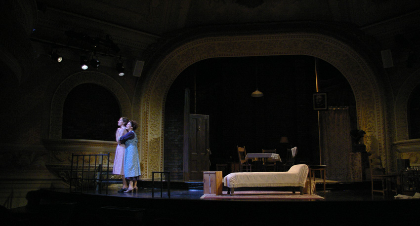 Amanda tells Laura to make a wish on the moon in GLASS MENAGERIE  at Theater at Monmouth