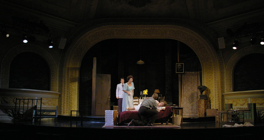 Amanda inquires whether Laura is feeling better--Theater at Monmouth's GLASS MENAGERIE