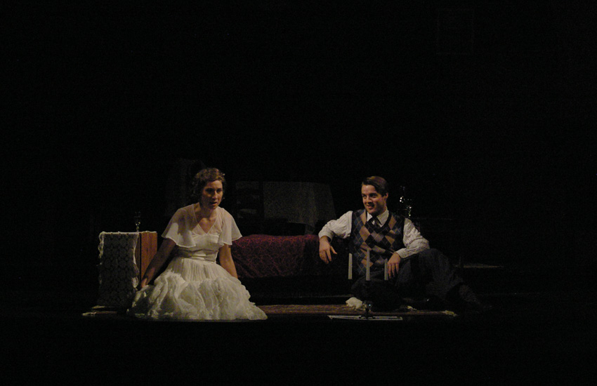 Jim asks Laura to move closer in GLASS MENAGERIE at Theater at Monmouth