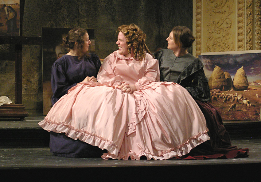 Hefty hoopskirt-IS HE DEAD at Theater at Monmouth  